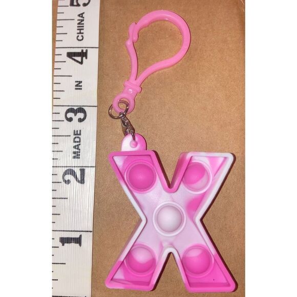☀️3/$12☀️ Letter X Pop it Fidget Toy Keychain - Picture 2 of 4